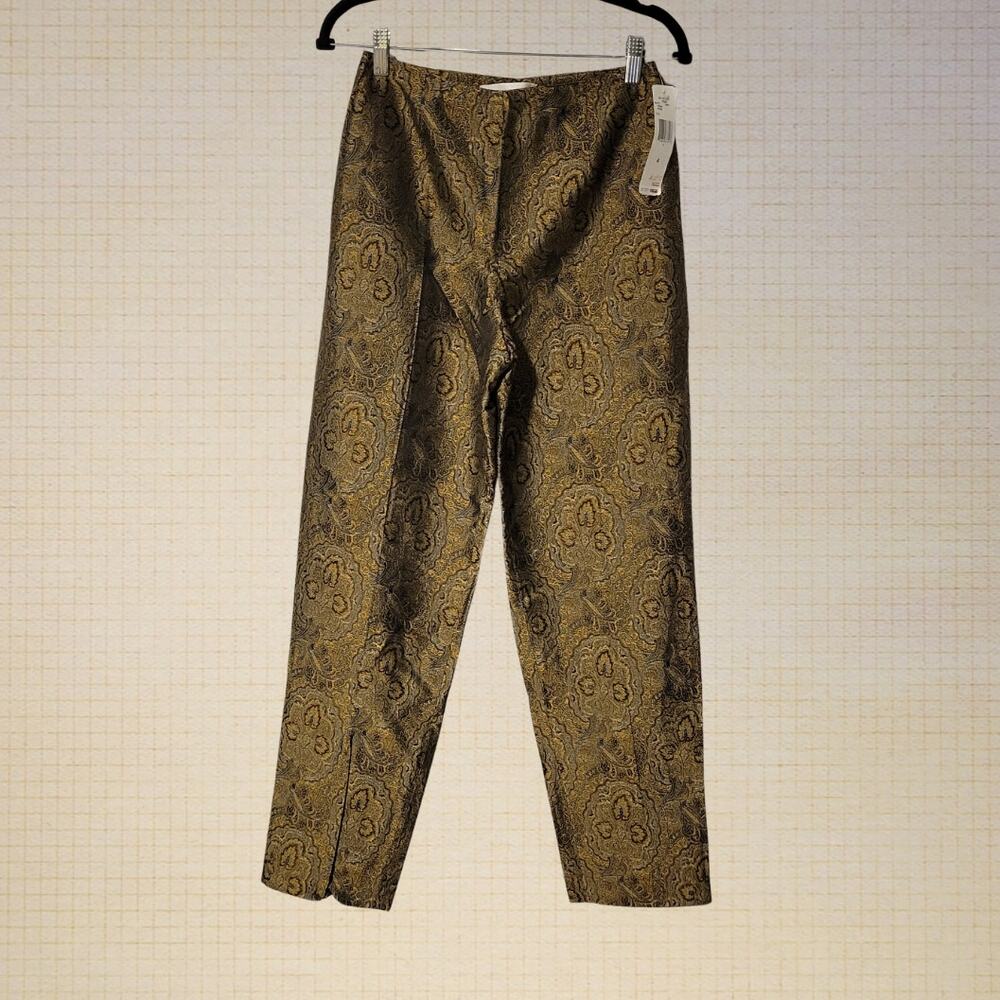 Metallic Paisley High-Rise Business Slacks Jones New York Size 4 Heavy Duty